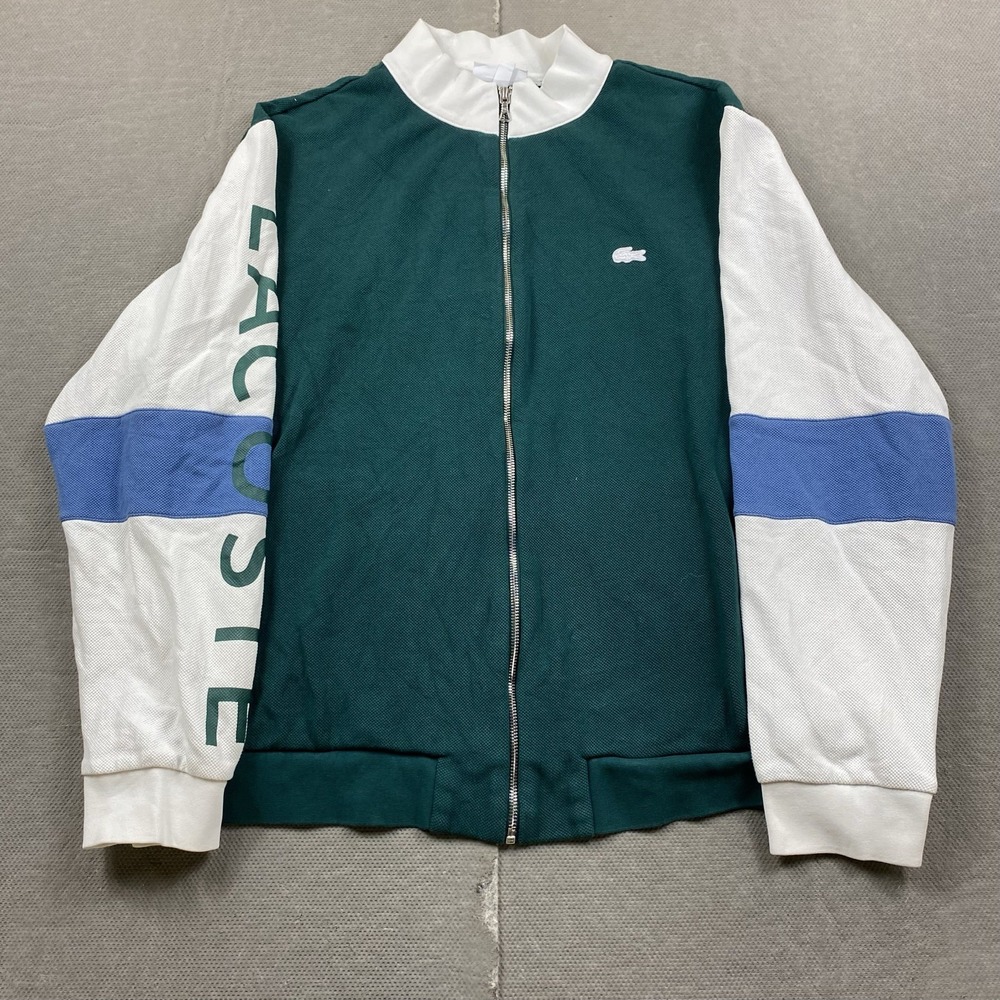 Lacoste Sport Track Jacket Mens XXL Green Full Zip Tennis Sport Athletic Preppy